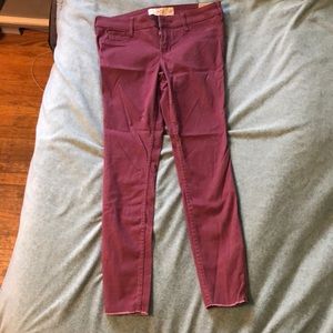 Maroon Hollister Crop soft jeans